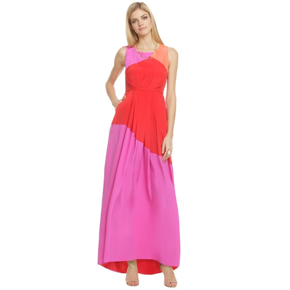 NWT Shoshanna Mabrey Color Block Maxi Dress 8 M